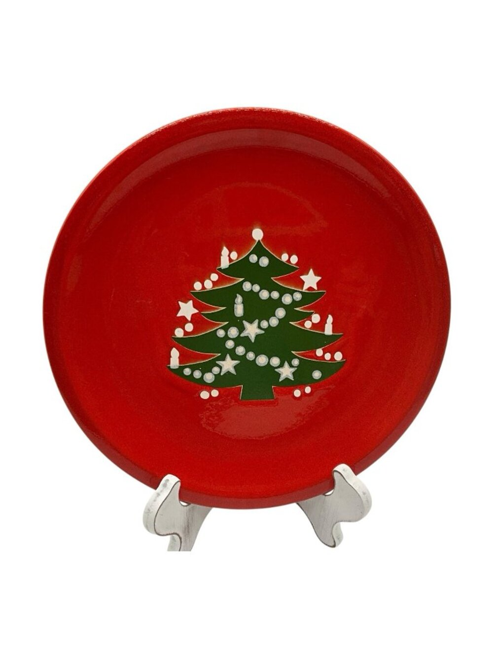 Waechtersbach W. Germany Red Christmas Tree 10" Dinner Plate Vintage Collectible